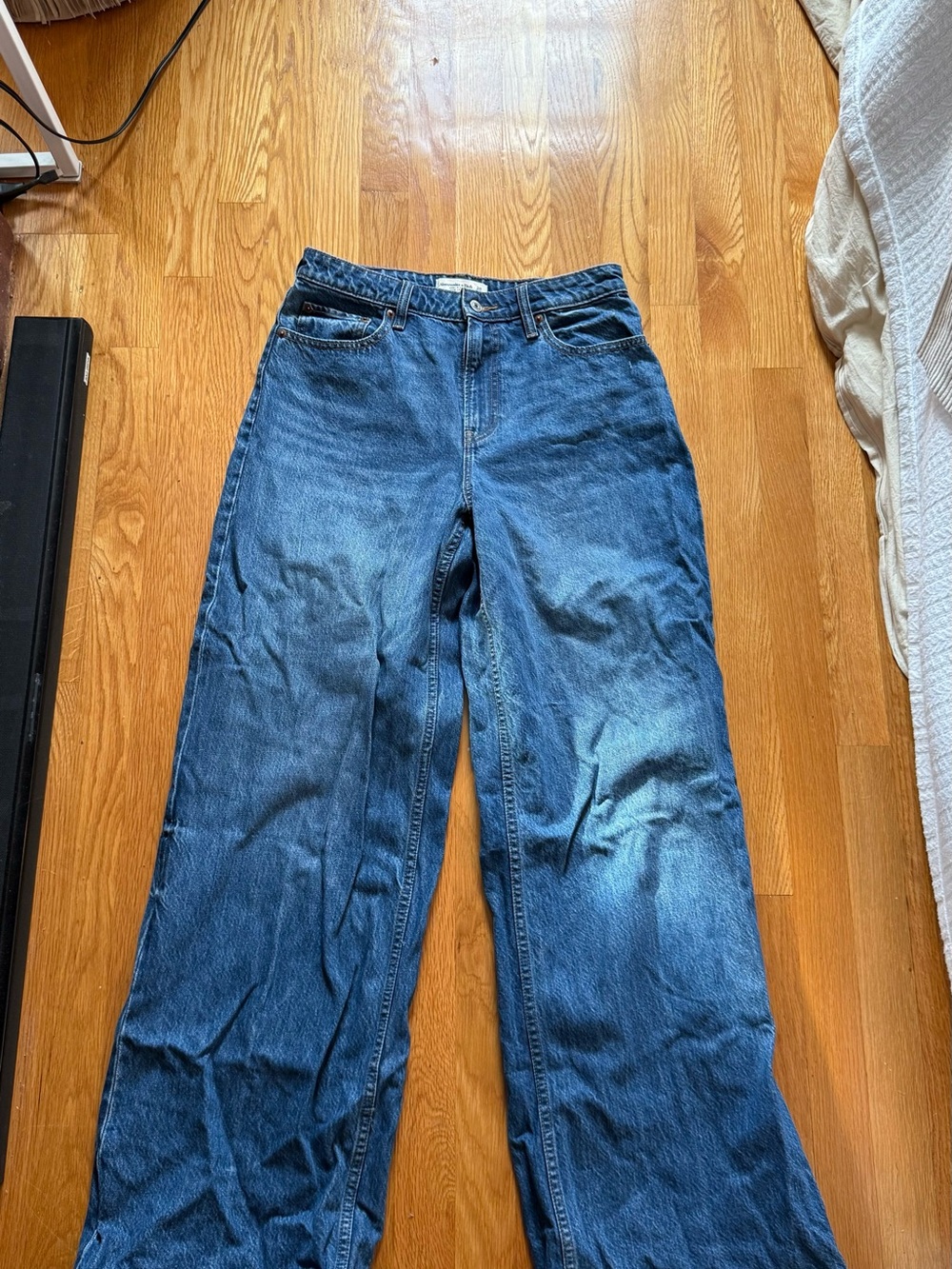 Abercrombie & Fitch Wide-Leg Jeans - Dark Blue